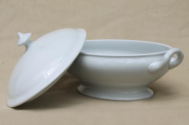 photo of old Wedgwood white ironstone china tureen or covered serving dish w/ oval bowl #5