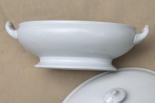 photo of old Wedgwood white ironstone china tureen or covered serving dish w/ oval bowl #9