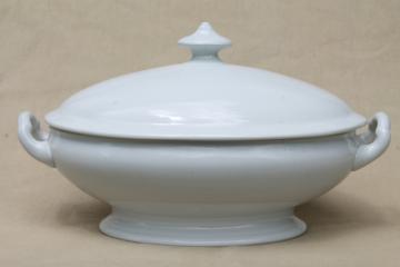 catalog photo of old Wedgwood white ironstone china tureen or covered serving dish w/ oval bowl