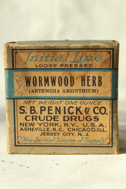 photo of old absinthe box, antique herbalist cure medicine artemisia wormwood bulk herbs vintage pharmacy #2