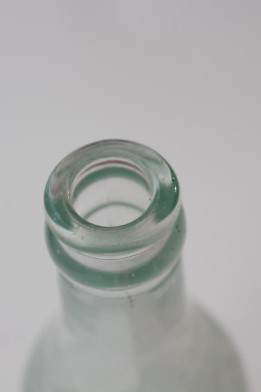 photo of old advertising bottle embossed Henschel - Kiel Wisconsin, sea glass blue #4