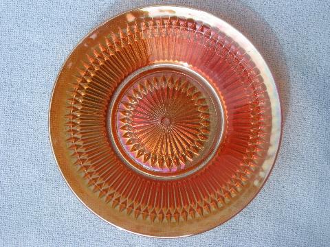 photo of old anniversary pattern marigold carnival iridescent glass soup bowls #2