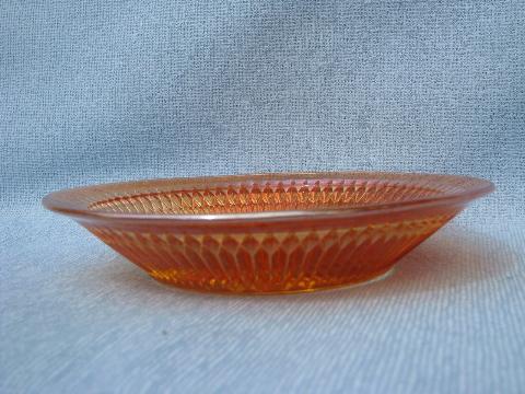 photo of old anniversary pattern marigold carnival iridescent glass soup bowls #3