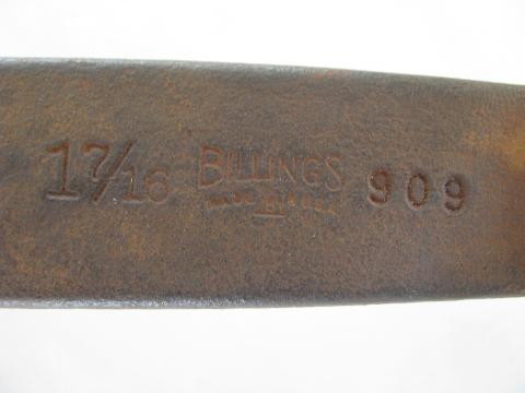 photo of old antique Billings 1-7/16'' spud wrench, steam railroad locomotive vintage #2