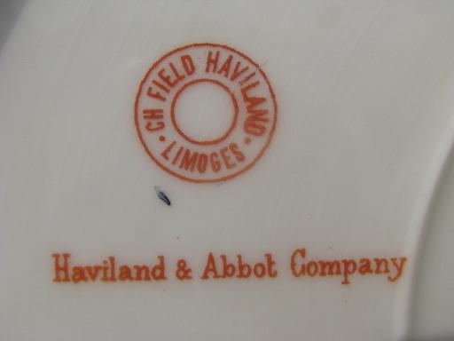 photo of old antique CH Field GDA Haviland Limoges china serving plate w/handles #4