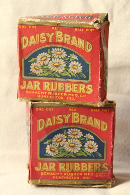 photo of old antique Daisy rubber seals for canning, to fit half pint size mason jars #1