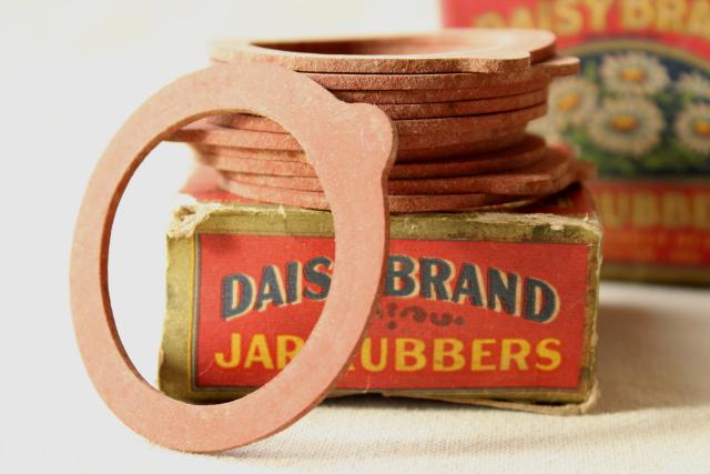 photo of old antique Daisy rubber seals for canning, to fit half pint size mason jars #3