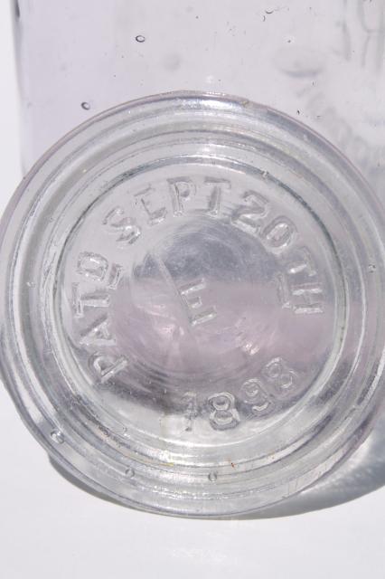 photo of old antique Eddy Pure Food Products embossed glass bottle w/ glass jar lid  #5