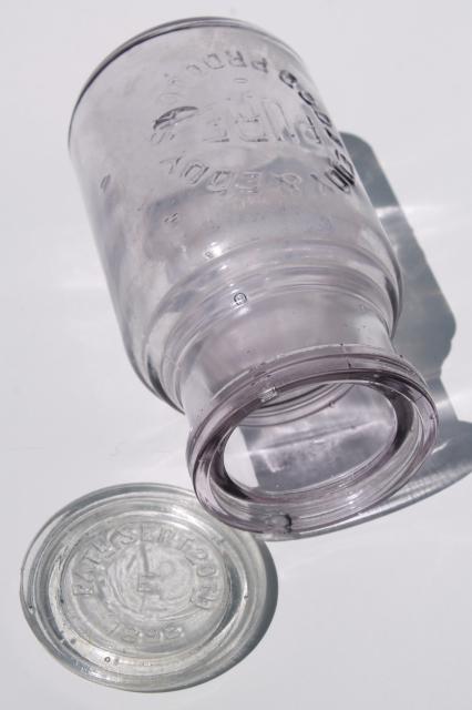 photo of old antique Eddy Pure Food Products embossed glass bottle w/ glass jar lid  #6