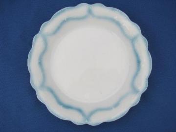 catalog photo of old antique English china dish, blue airbrush Grindley art deco bowl