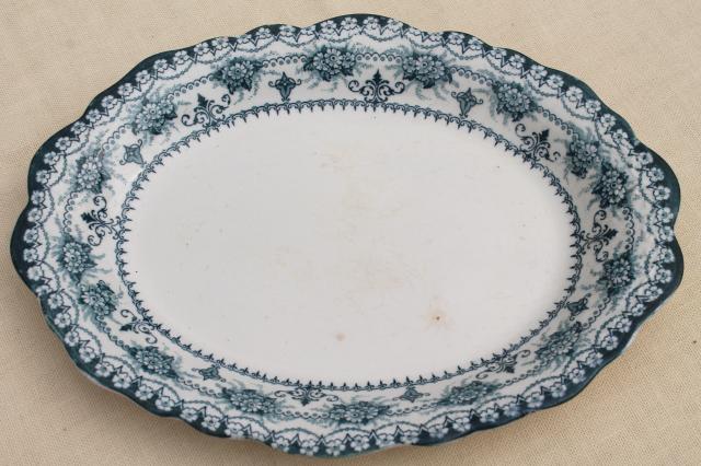 photo of old antique English transferware china, J H Weatherby Maltese blue circa 1900 #4