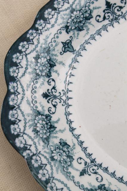 photo of old antique English transferware china, J H Weatherby Maltese blue circa 1900 #5