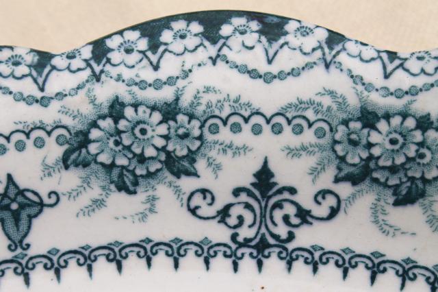 photo of old antique English transferware china, J H Weatherby Maltese blue circa 1900 #6