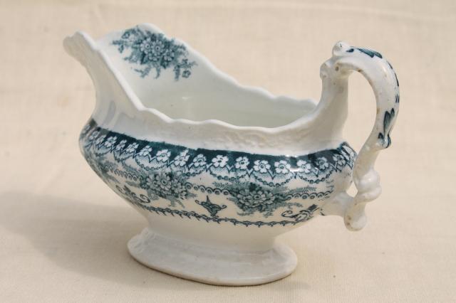 photo of old antique English transferware china, J H Weatherby Maltese blue circa 1900 #7