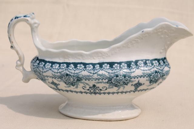 photo of old antique English transferware china, J H Weatherby Maltese blue circa 1900 #8