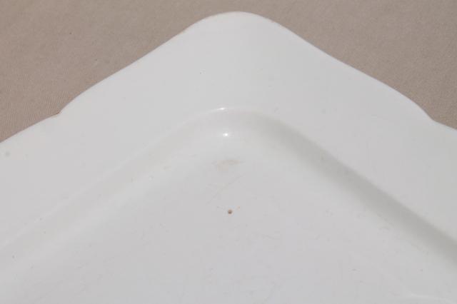 photo of old antique English white ironstone semi-porcelain rectangular platter or tray #5