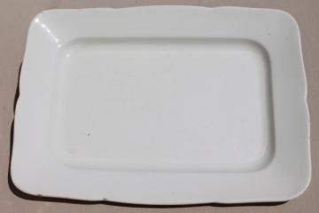 catalog photo of old antique English white ironstone semi-porcelain rectangular platter or tray