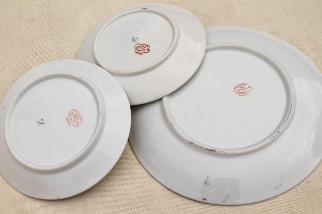 photo of old antique Germany porcelain dessert or tea set plates, shabby chic hand painted china #10