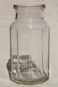 catalog photo of old antique Heinz quart jar, vintage glass condiment bottle or pickle jar