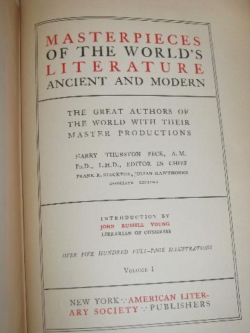 photo of old antique Masterpieces of the World's Literature, late 19th century vintage #3