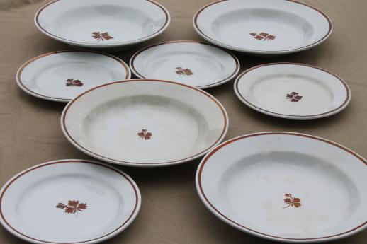 photo of old antique Tea Leaf ironstone china, large soup bowls & bread / sandwich plates #1