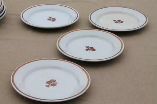 photo of old antique Tea Leaf ironstone china, large soup bowls & bread / sandwich plates #2