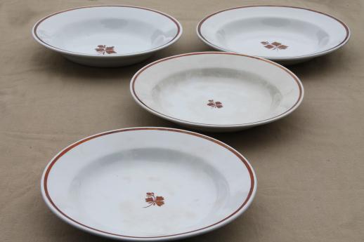 photo of old antique Tea Leaf ironstone china, large soup bowls & bread / sandwich plates #4