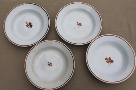 photo of old antique Tea Leaf ironstone china, large soup bowls & bread / sandwich plates #6