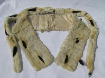 catalog photo of old antique Victorian vintage ermine fur collar & tippet, black tails on white