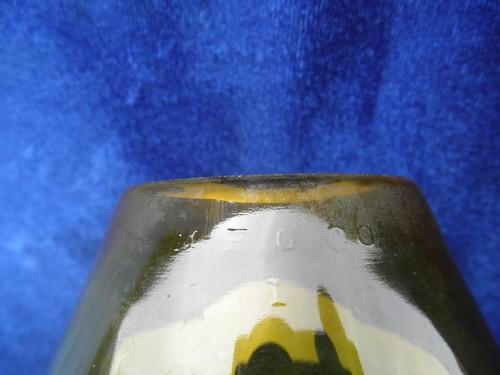 photo of old antique amber glass ship's lantern fog lamp shade #2