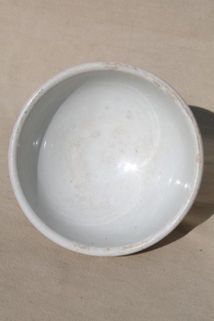 photo of old antique brown transferware English ironstone semi-porcelain china footed bowl #6