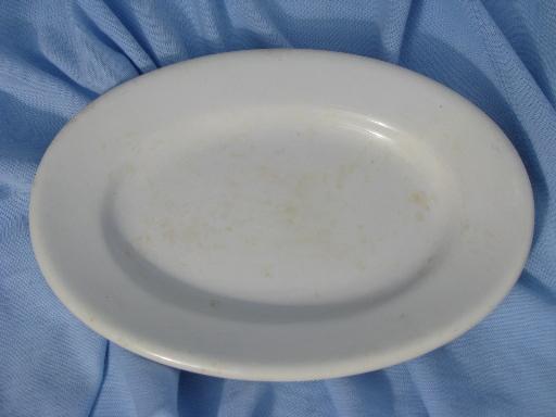 photo of old antique butter dishes, shabby white ironstone china butter plate lot #2