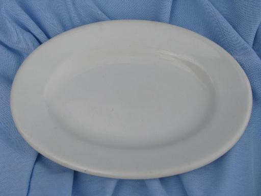 photo of old antique butter dishes, shabby white ironstone china butter plate lot #3