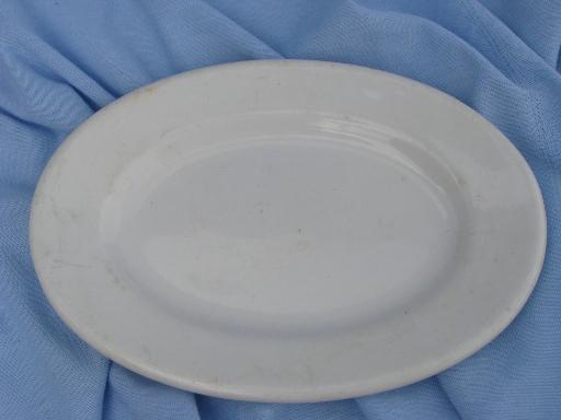 photo of old antique butter dishes, shabby white ironstone china butter plate lot #4