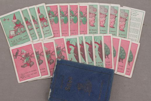 photo of old antique card game, complete deck Snap playing cards w/ funny nursery rhymes #1