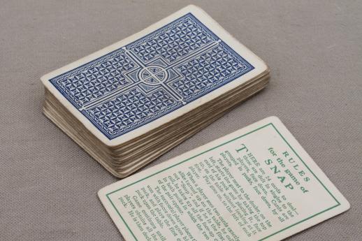 photo of old antique card game, complete deck Snap playing cards w/ funny nursery rhymes #5