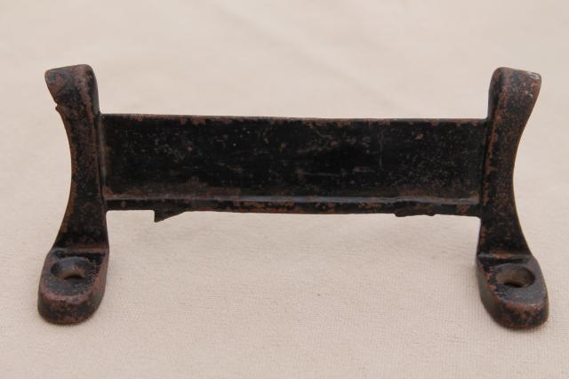 photo of old antique cast iron shoe / boot scraper, plain blade w/ mounting bracket holes #2