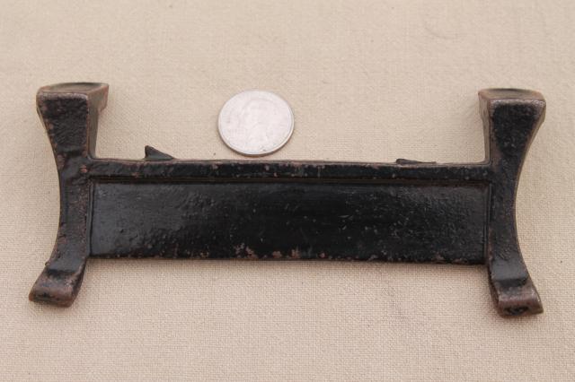 photo of old antique cast iron shoe / boot scraper, plain blade w/ mounting bracket holes #4