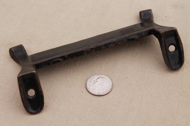 photo of old antique cast iron shoe / boot scraper, plain blade w/ mounting bracket holes #5