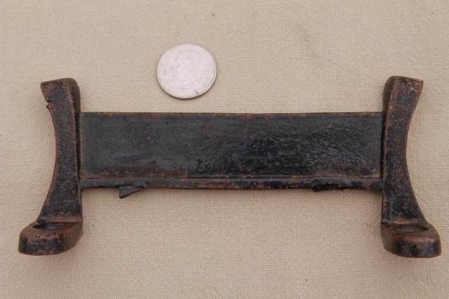 photo of old antique cast iron shoe / boot scraper, plain blade w/ mounting bracket holes #6