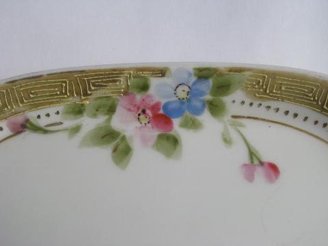 photo of old antique china dresser tray, vintage hand-painted Nippon porcelain #2