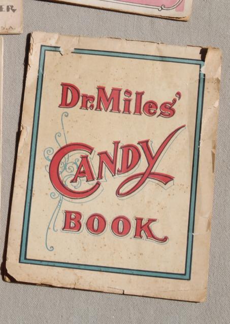 photo of old antique cookbooks lot, Victorian Edwardian period candy, sweets, pastry recipes #9
