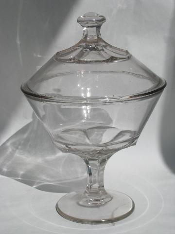 photo of old antique early century pattern glass comport pedestal bowls #2