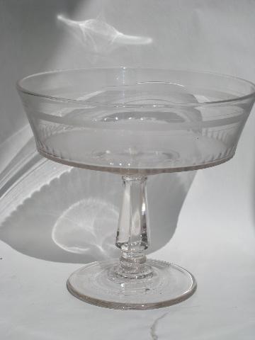 photo of old antique early century pattern glass comport pedestal bowls #4