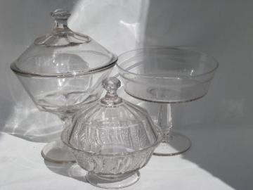 catalog photo of old antique early century pattern glass comport pedestal bowls