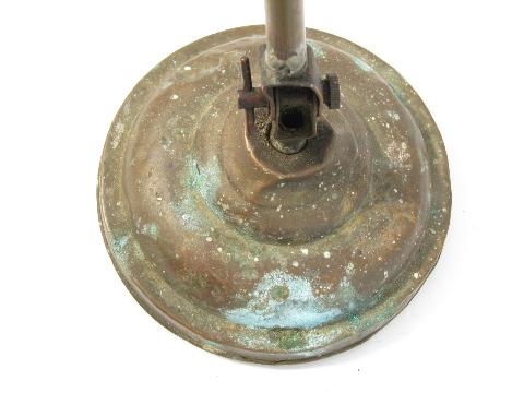 photo of old antique early industrial brass desk work light/lamp #5