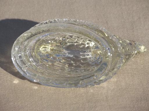 photo of old antique glass candy container Easter chicken, depression glass hen on nest #6