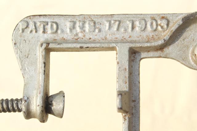 photo of old antique ironing board hardware, fold down drop leaf articulated hinge arm wall mount bracket #2