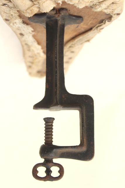 photo of old antique ironing board hardware, fold down drop leaf articulated hinge arm wall mount bracket #8