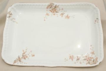 catalog photo of old antique ironstone china platter, big heavy rectangular china serving tray